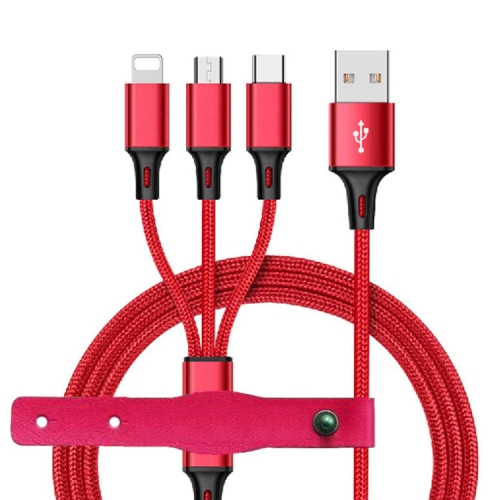 Nylon braided 3 in 1 usb charger cable