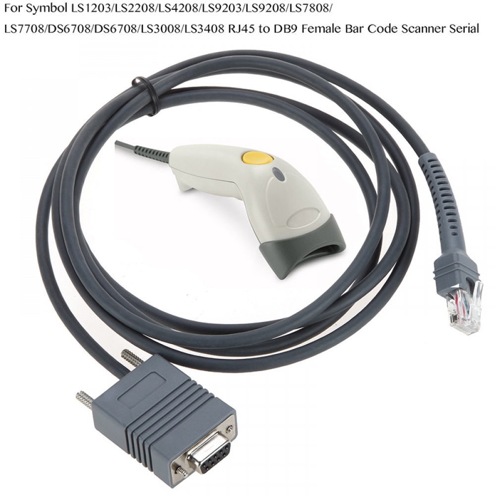 RS232 to RJ45 barcode scanner cable for Symbol Moto LS2208 DS2208 LS4208 LS4478 DS9208 DS3578 barcode scanner cable