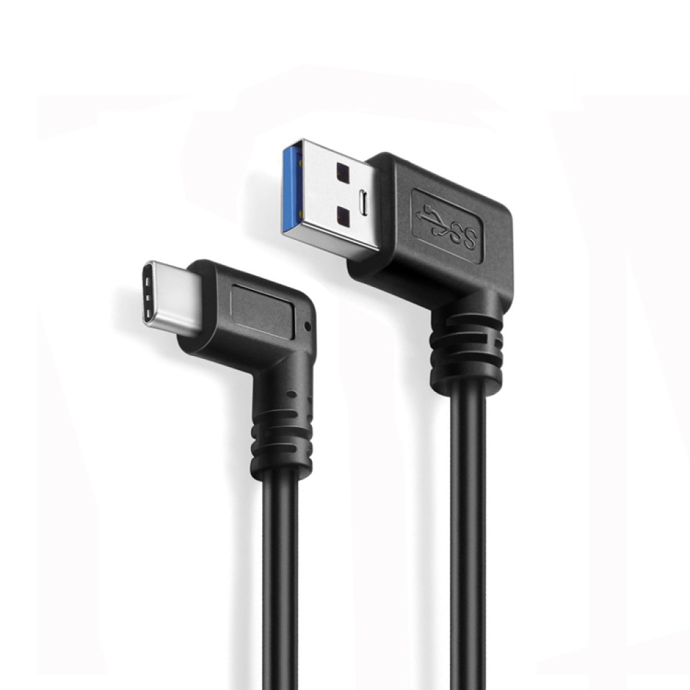 Dual Right Angle USB Type C Cable L Shape 90 Degree Dual Angle Charging Cable Data Sync Wire