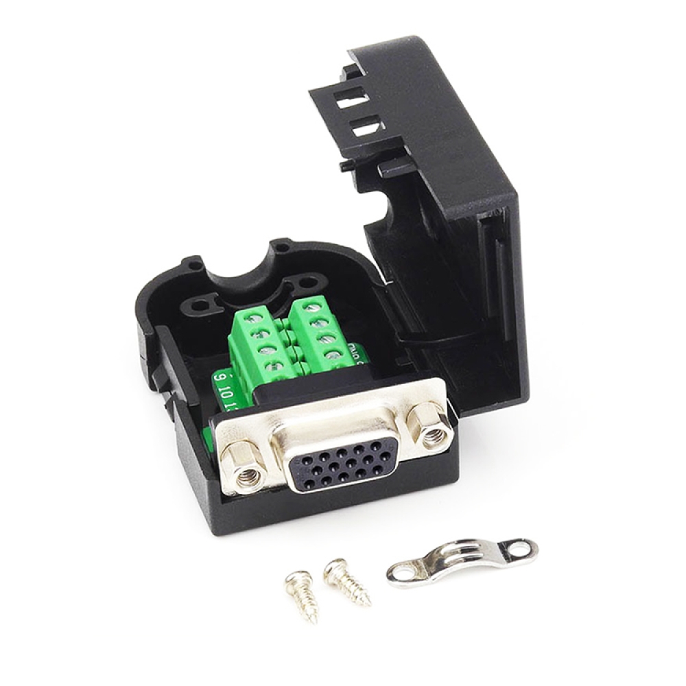 Solderless Free soldering Female Male D-sub DB 15P Pin terminal Adapter Connectors