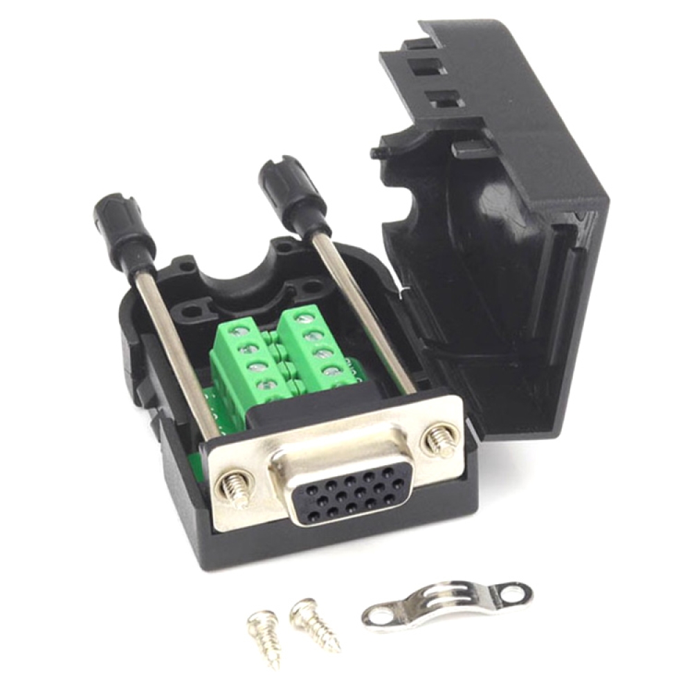 Solderless D-SUB 15Pin Male Female Connector to Terminal Signal Module Breakout Board adapter