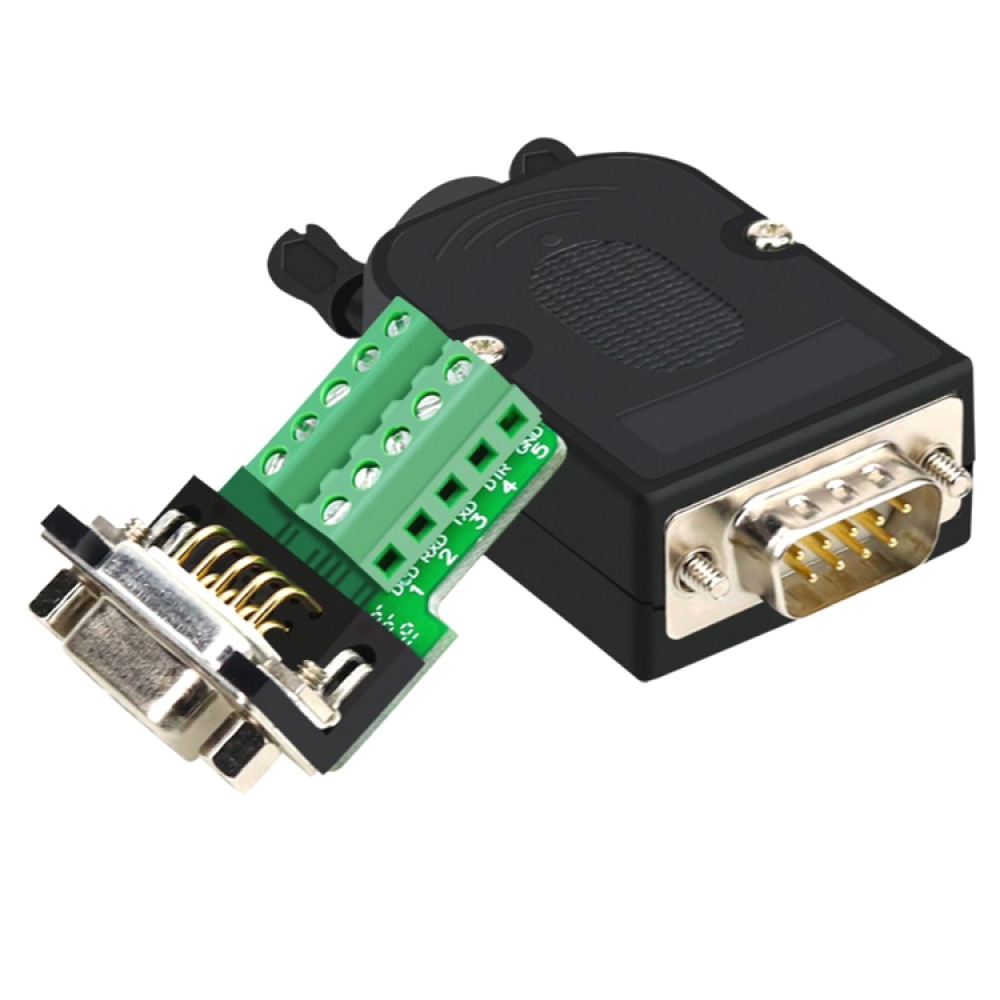 Free soldering Rs232 Female Male D-sub DB 9P Pin terminal Adapter Connectors