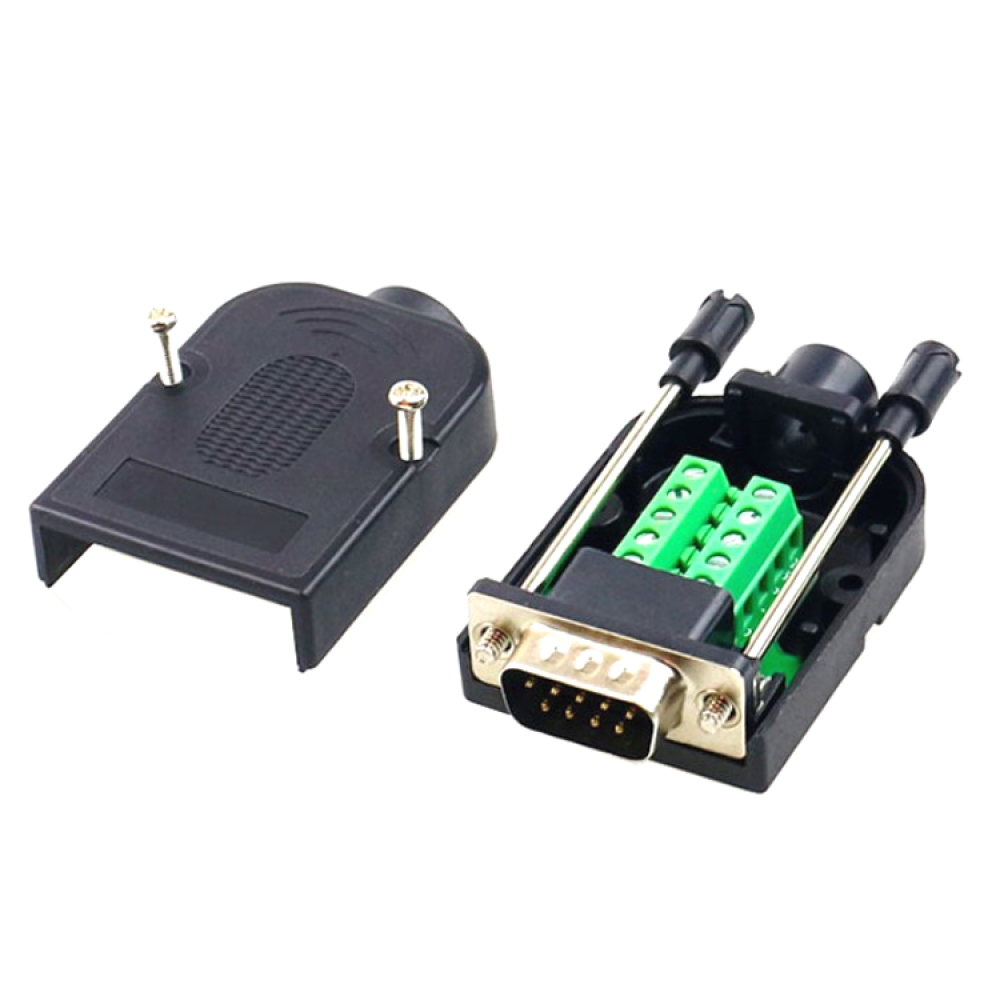 Free soldering Rs232 Female Male D-sub DB 9P Pin terminal Adapter Connectors