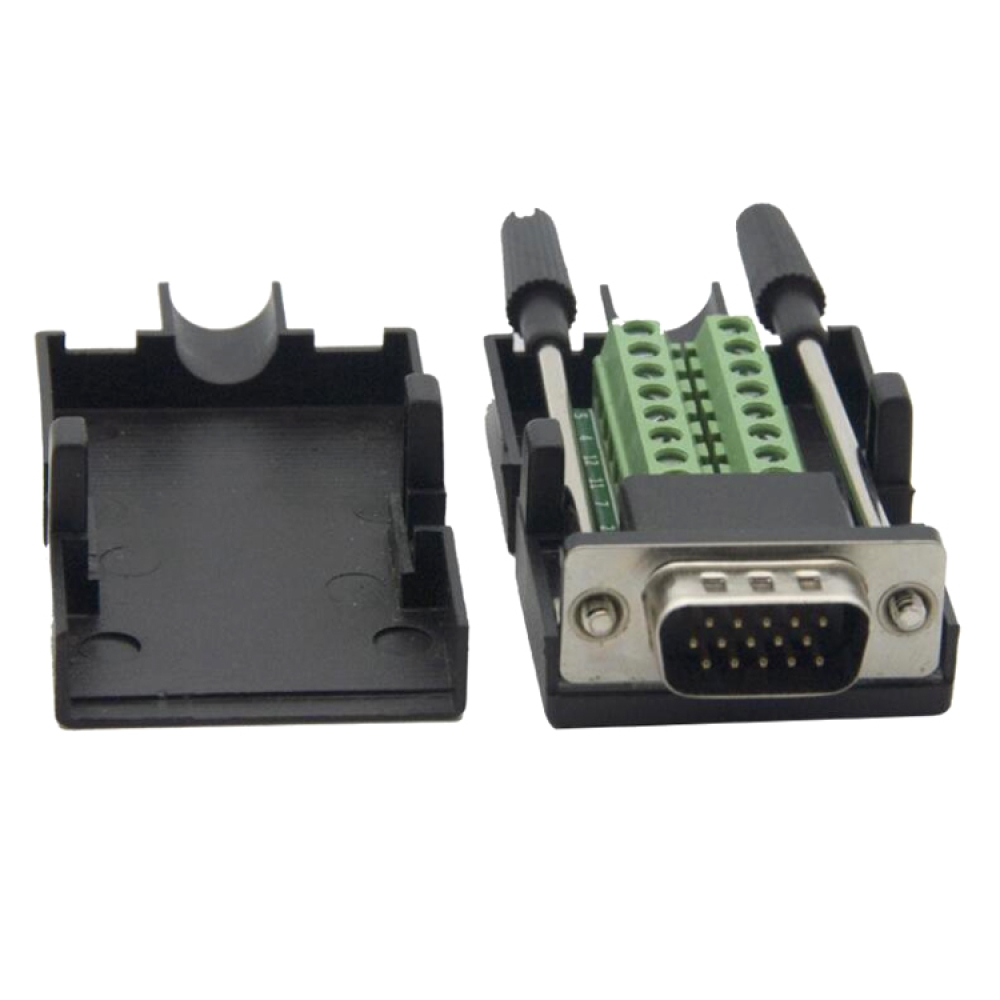 Solderless D-SUB 15Pin Male Female Connector to Terminal Signal Module Breakout Board adapter