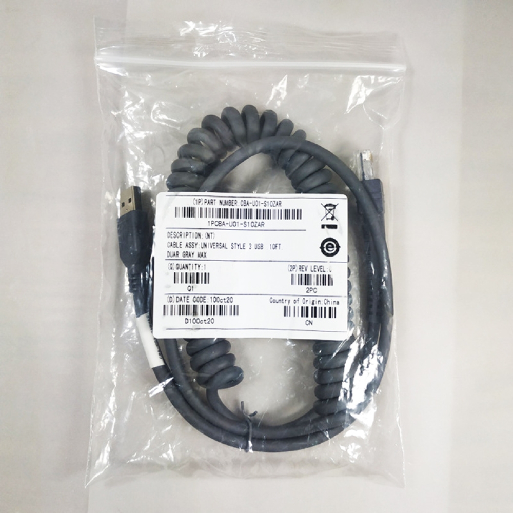 RJ45 USB Spiral barcode scanner cable for Symbol Moto LS2208 DS2208 LS4208 LS4478 DS9208 DS3578 barcode scanner cable